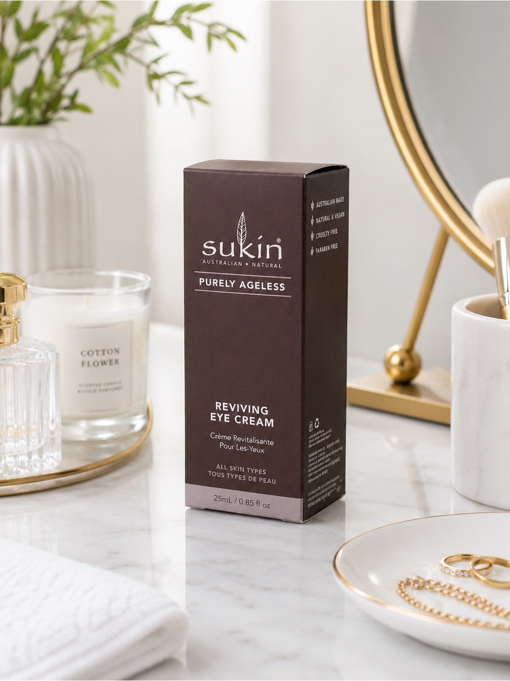 Sukin Purely Ageless Reviving Eye Cream 25ml | Vegan Australian Skincare | New